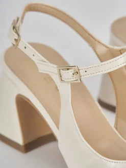 Sandalo tacco 6 cm bianco vernice