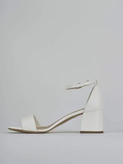 Sandalo tacco 6 cm bianco pelle