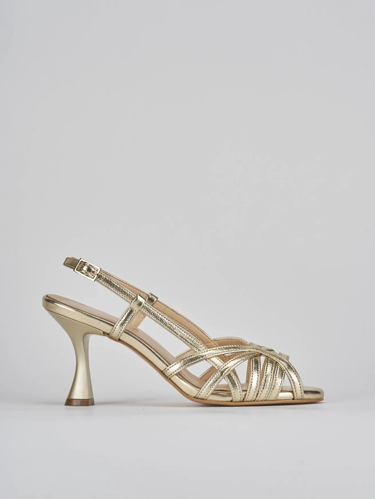 Sandalo tacco 7 cm bronzo pelle