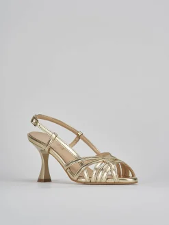 Sandalo tacco 7 cm bronzo pelle