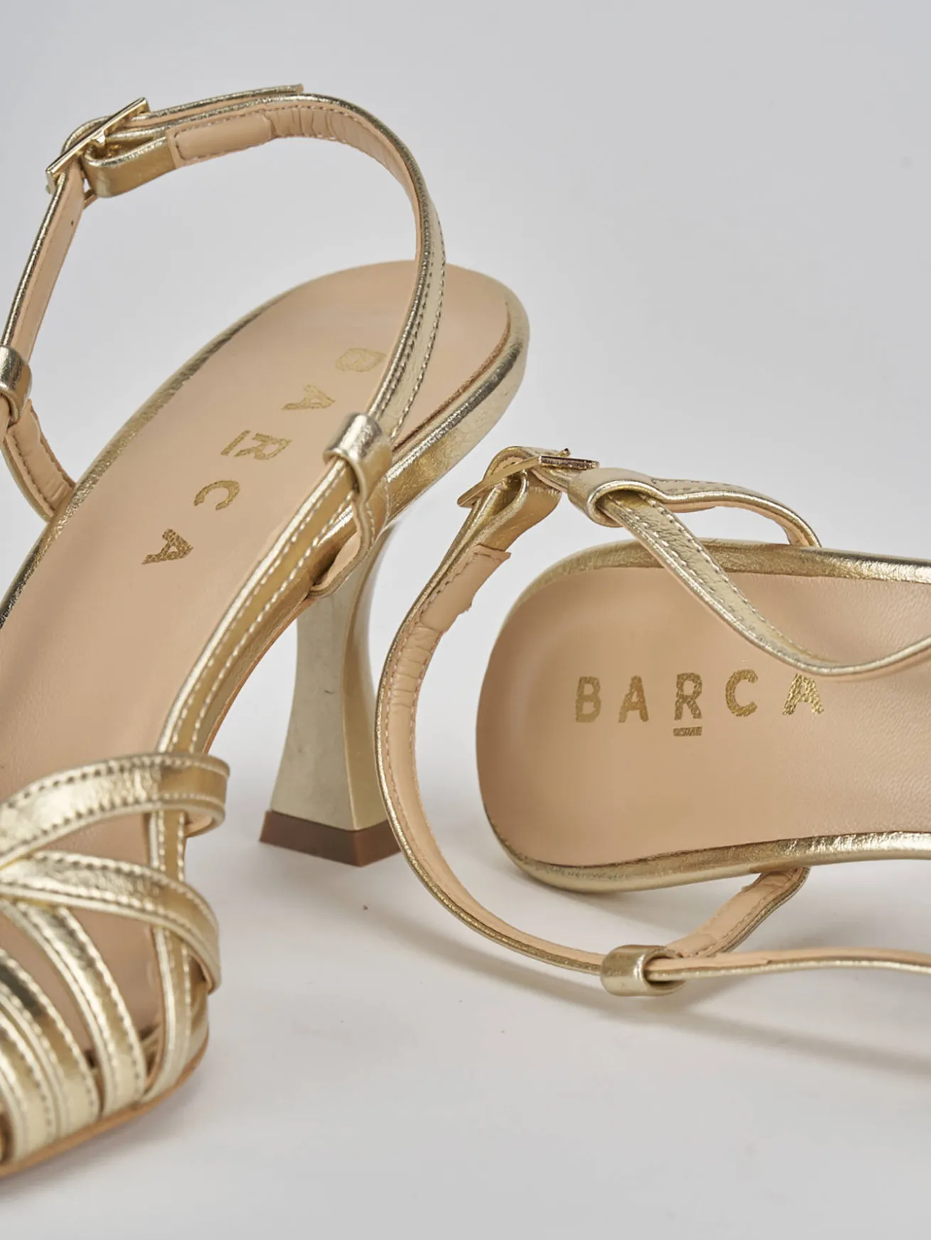 Sandalo tacco 7 cm bronzo pelle