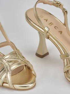 Sandalo tacco 7 cm bronzo pelle