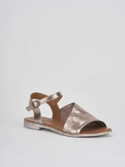 Sandalo tacco 1 cm bronzo pelle