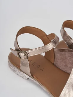 Sandalo tacco 1 cm bronzo pelle