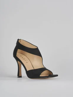 Sandalo tacco 9 cm nero camoscio