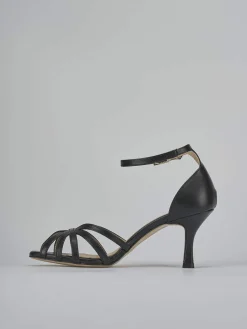 Sandalo tacco 7 cm nero pelle