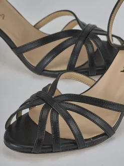 Sandalo tacco 7 cm nero pelle