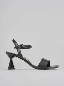Sandalo tacco 7 cm nero pelle