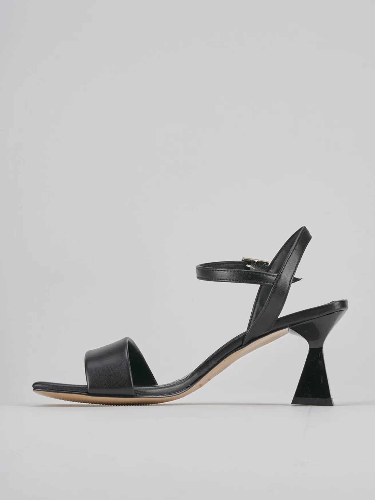 Sandalo tacco 7 cm nero pelle