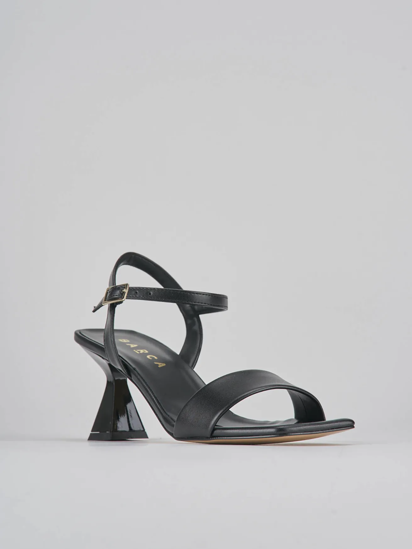 Sandalo tacco 7 cm nero pelle