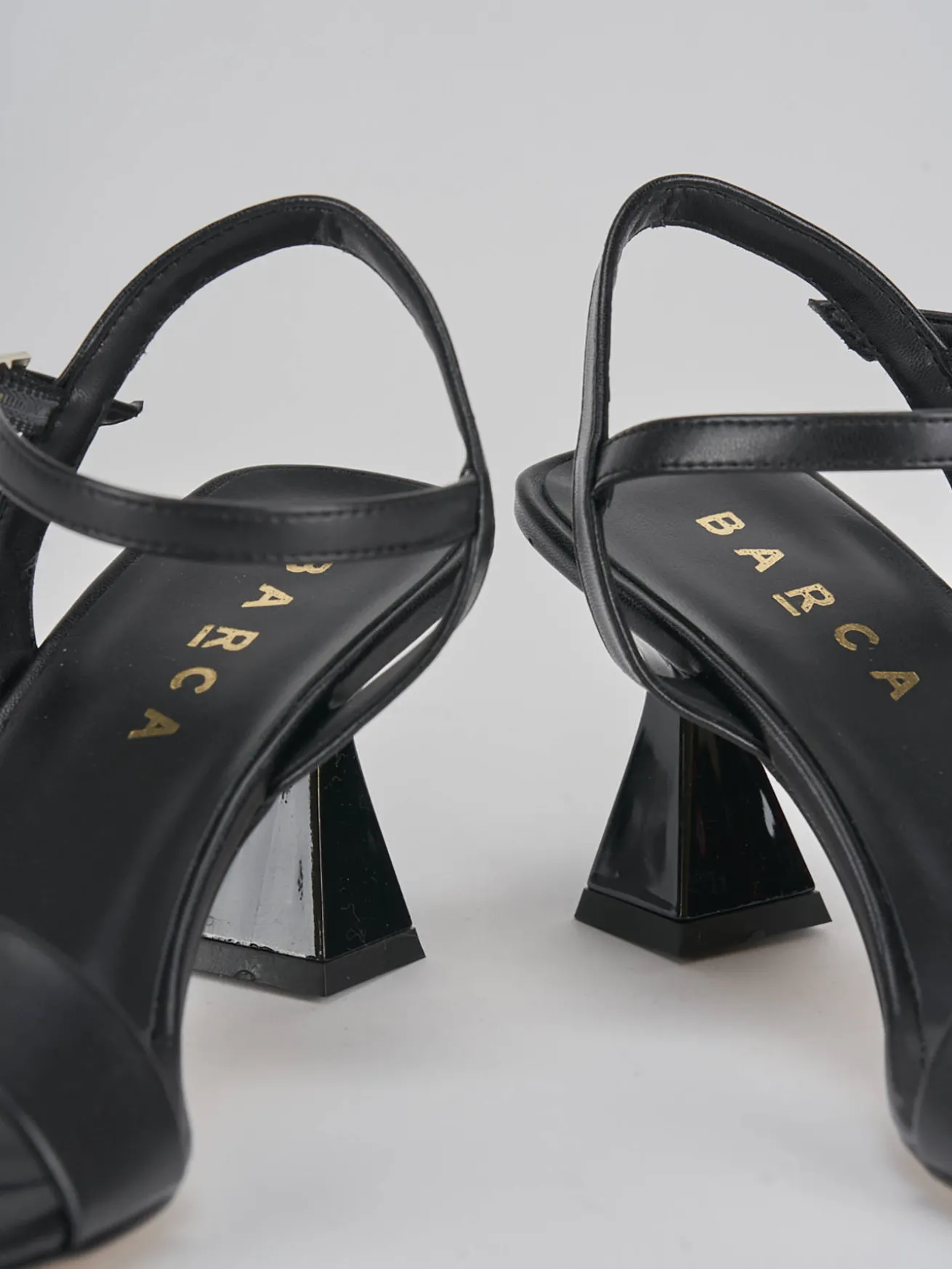 Sandalo tacco 7 cm nero pelle