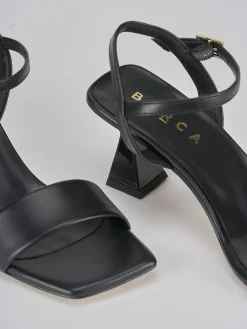 Sandalo tacco 7 cm nero pelle