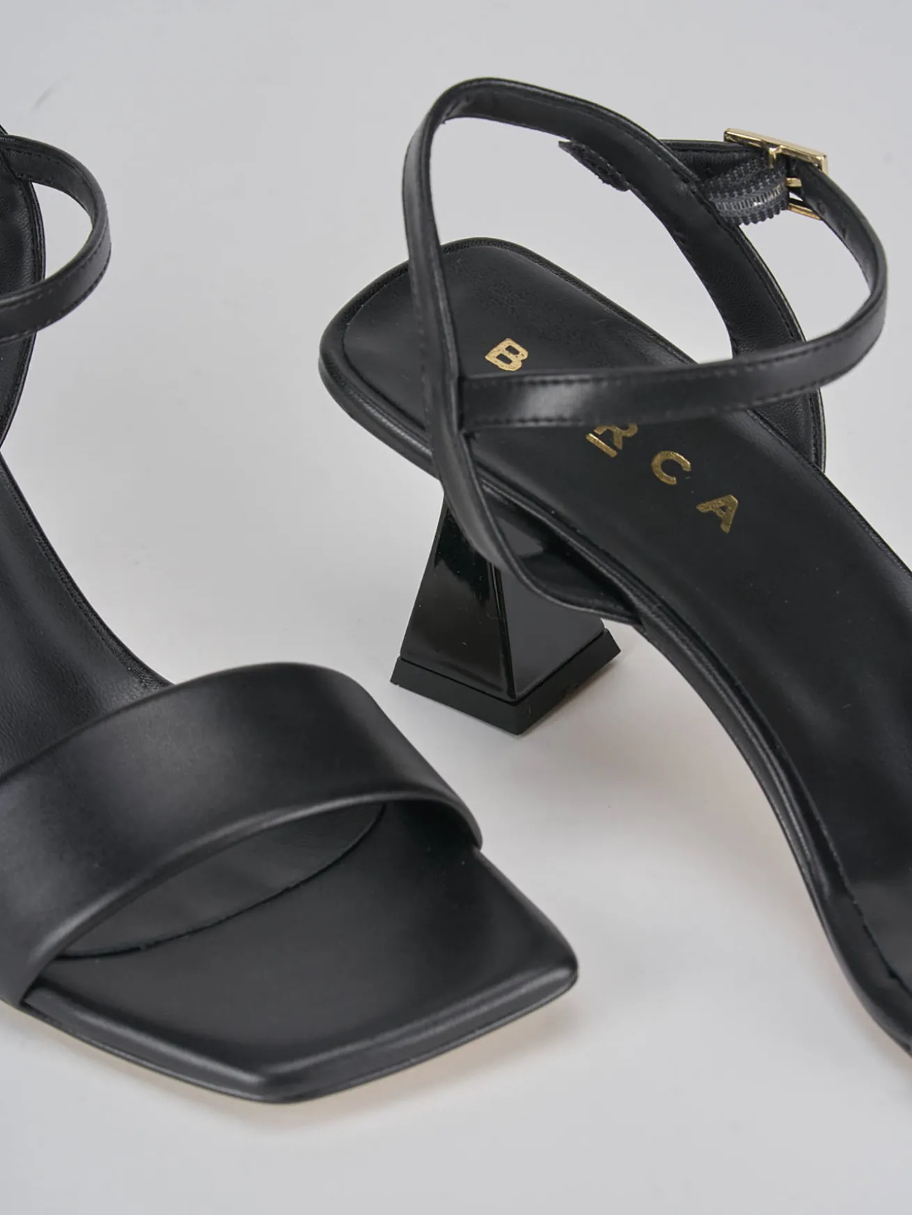 Sandalo tacco 7 cm nero pelle