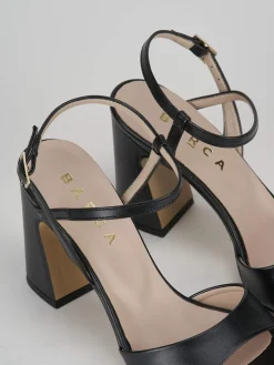 Sandalo tacco 7 cm nero pelle