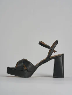 Sandalo tacco 8 cm nero pelle