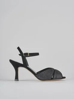 Sandalo tacco 7 cm nero pelle