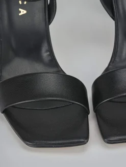 Sandalo tacco 7 cm nero pelle