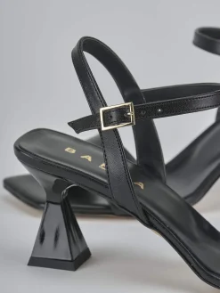 Sandalo tacco 7 cm nero pelle