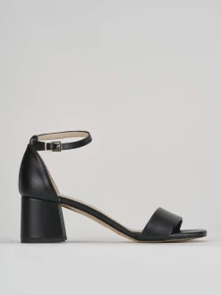 Sandalo tacco 6 cm nero pelle