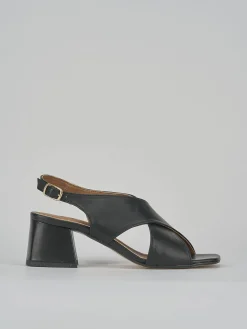 Sandalo tacco 5 cm nero pelle
