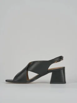 Sandalo tacco 5 cm nero pelle