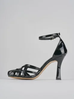 Sandalo tacco 9 cm nero vernice