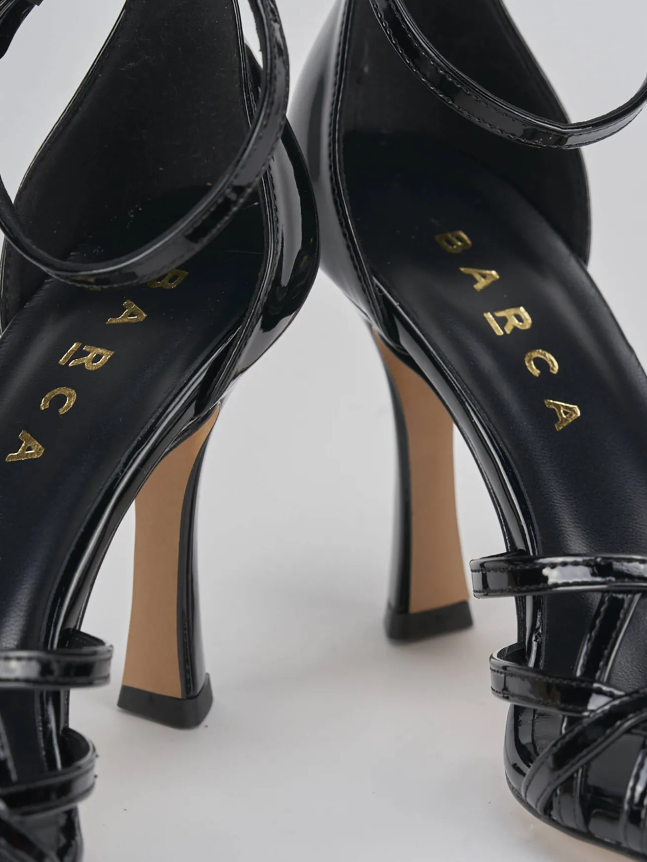 Sandalo tacco 9 cm nero vernice