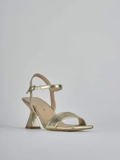 Sandalo tacco 7 cm oro pelle