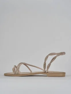 Sandalo tacco 1 cm rosa pelle