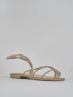 Sandalo tacco 1 cm rosa pelle