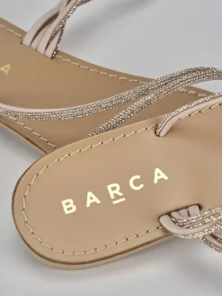 Sandalo tacco 1 cm rosa pelle