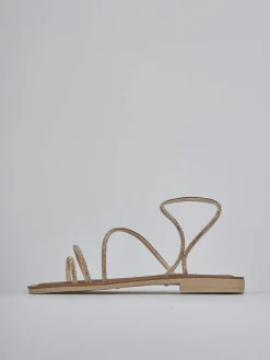 Sandalo tacco 1 cm rosa pelle