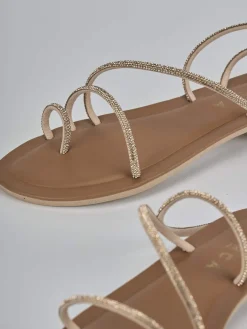 Sandalo tacco 1 cm rosa pelle