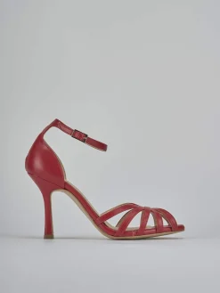 Sandalo tacco 9 cm rosso pelle