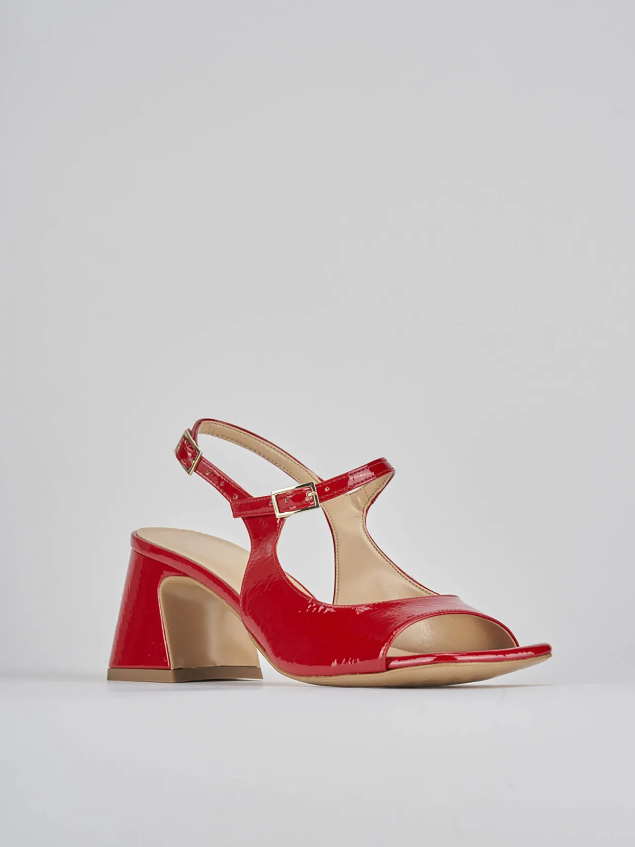 Sandalo tacco 6 cm rosso vernice