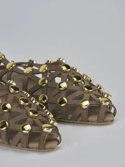 Sandalo tacco 1 cm testa camoscio