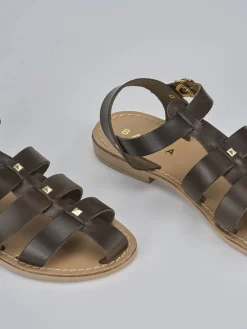 Sandalo tacco 1 cm testa pelle