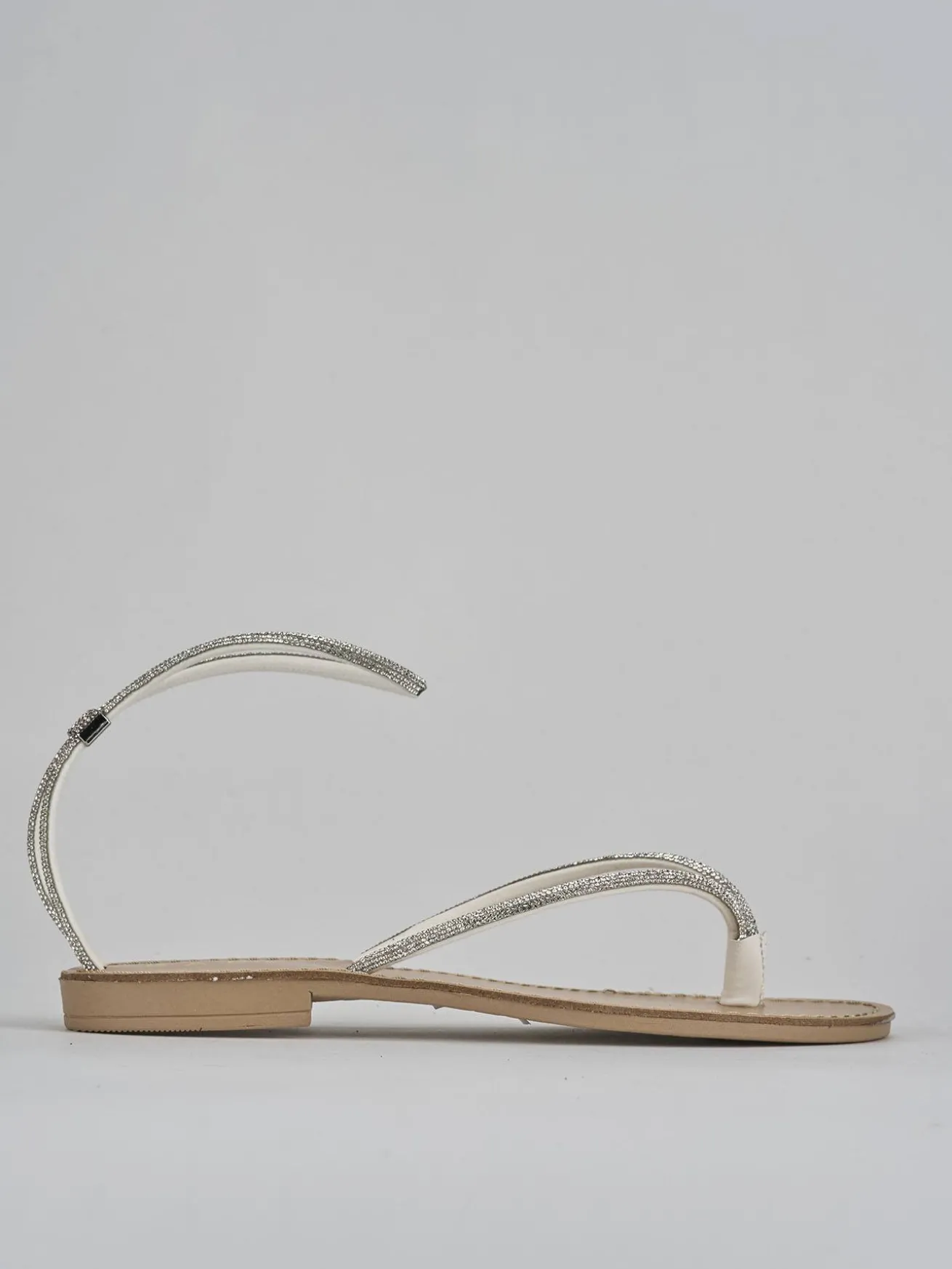 Sandalo tacco 1cm argento pelle