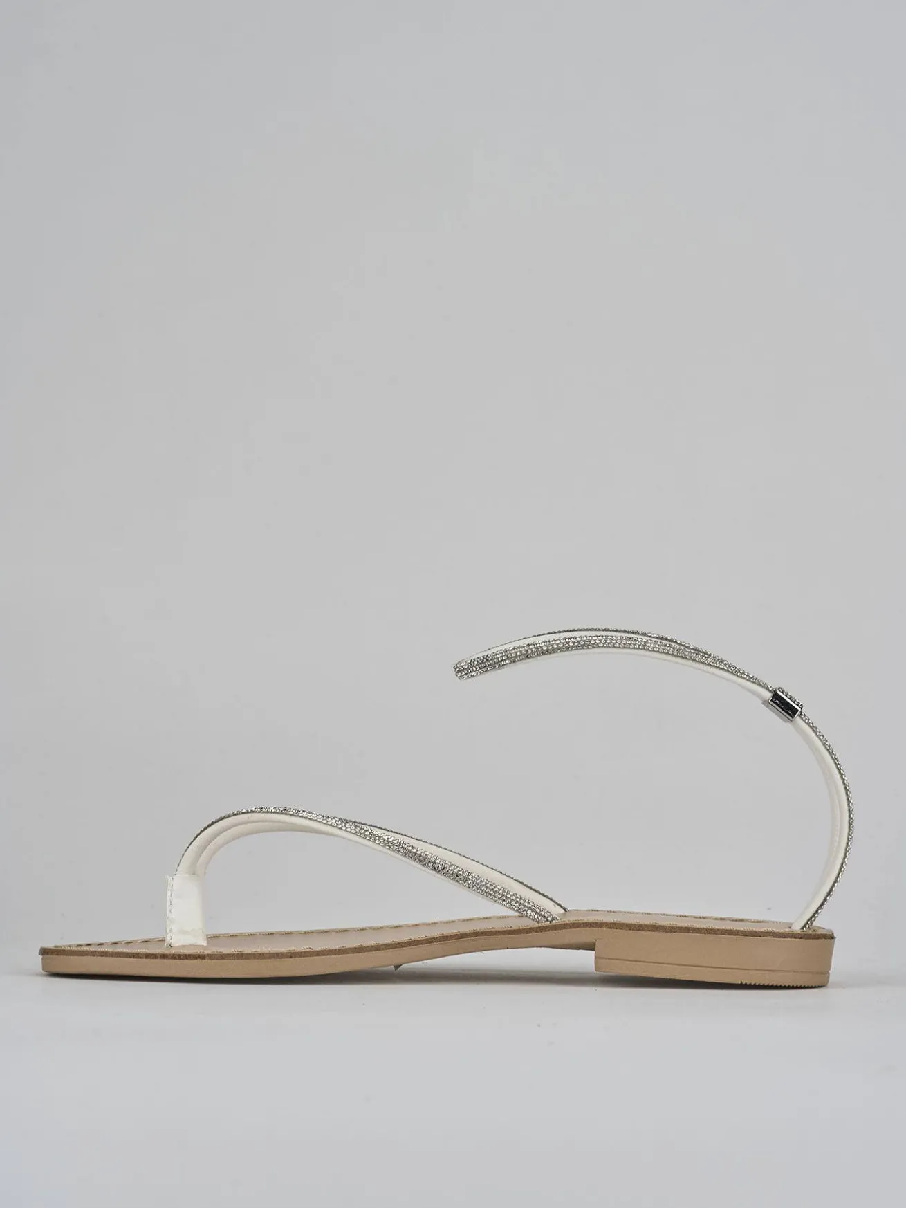 Sandalo tacco 1cm argento pelle