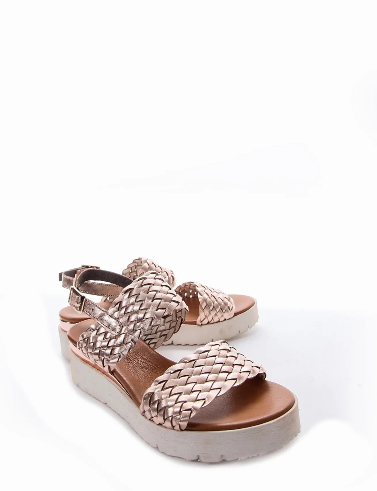 sandalo zeppa 3 cm bronzo