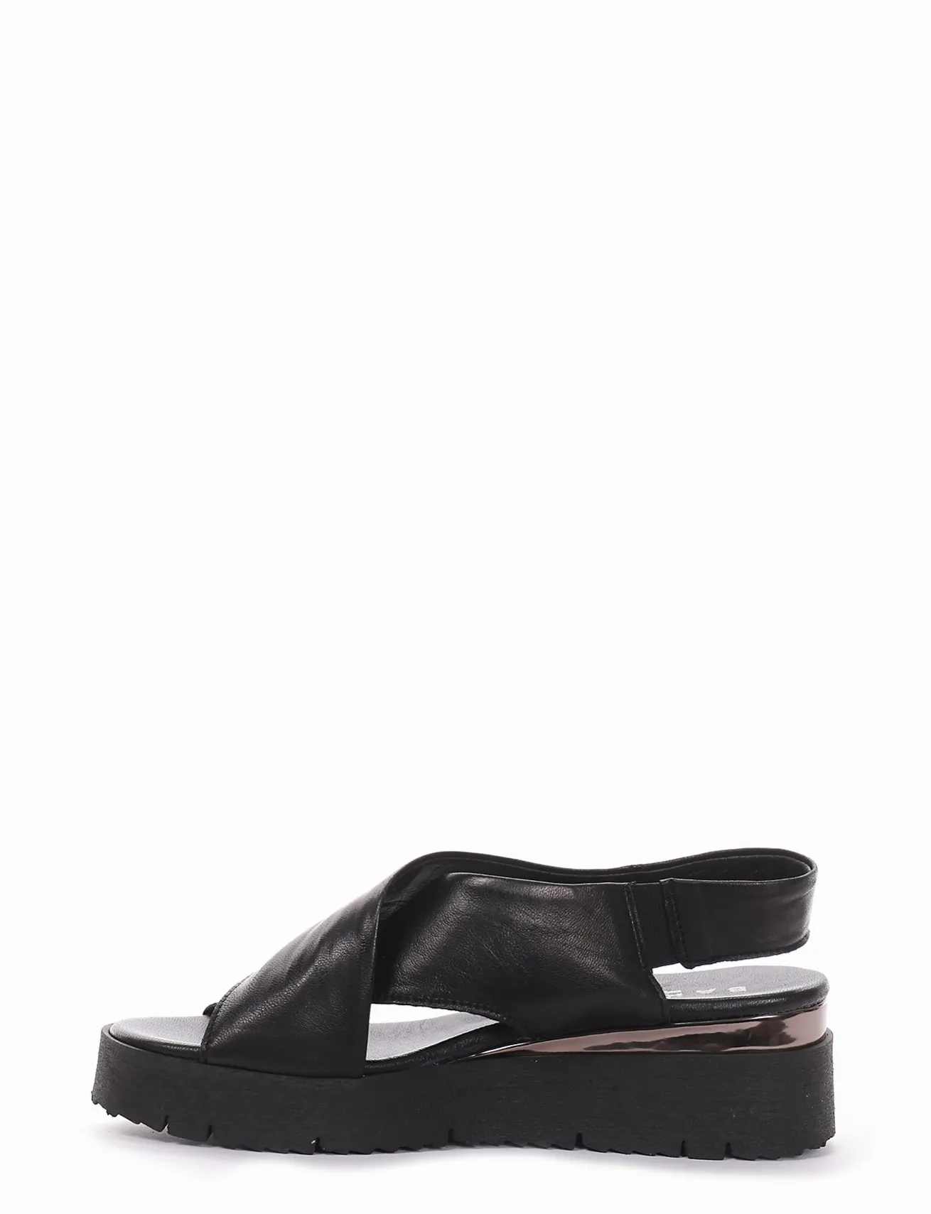 sandalo zeppa 3 cm nero