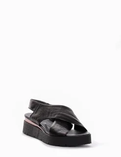 sandalo zeppa 3 cm nero