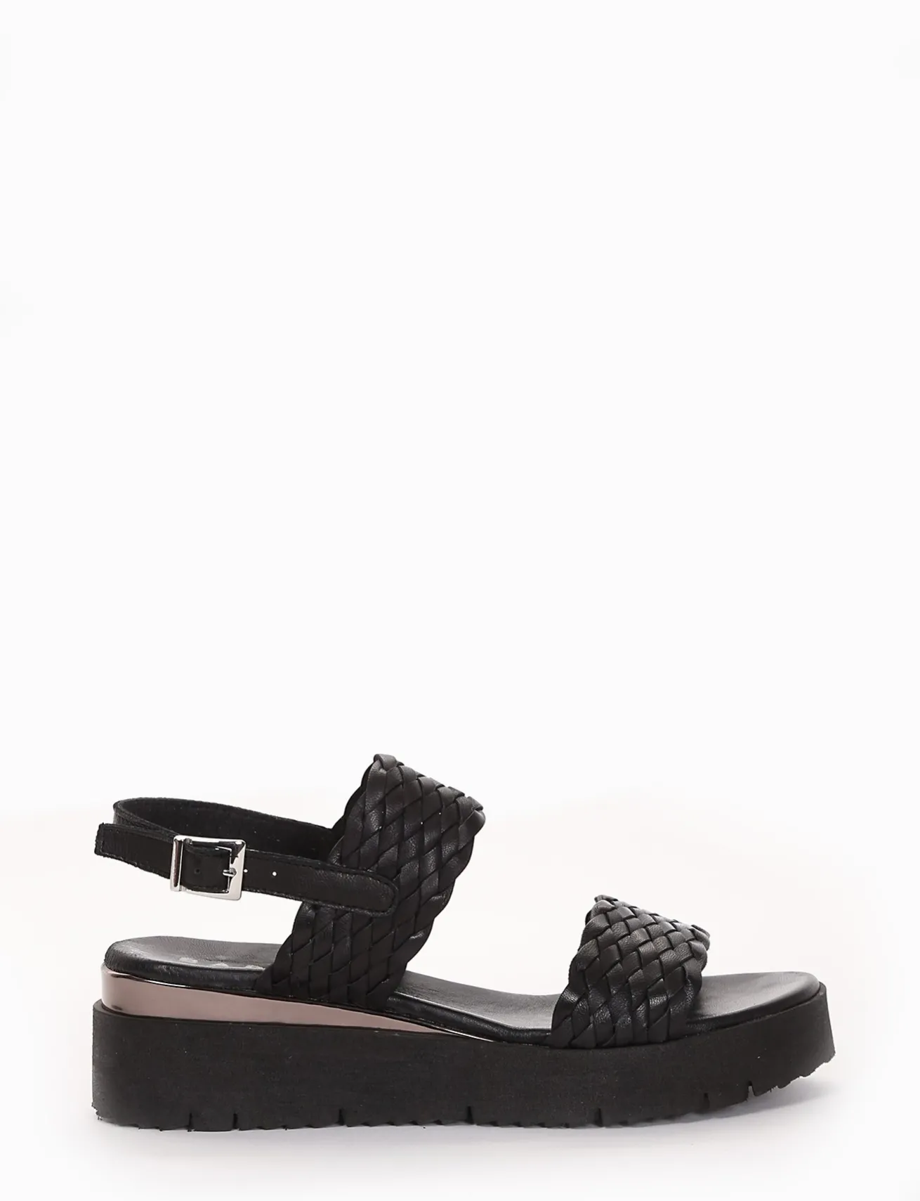 sandalo zeppa 3 cm nero