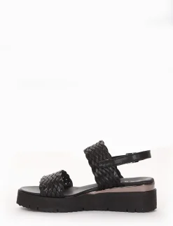 sandalo zeppa 3 cm nero