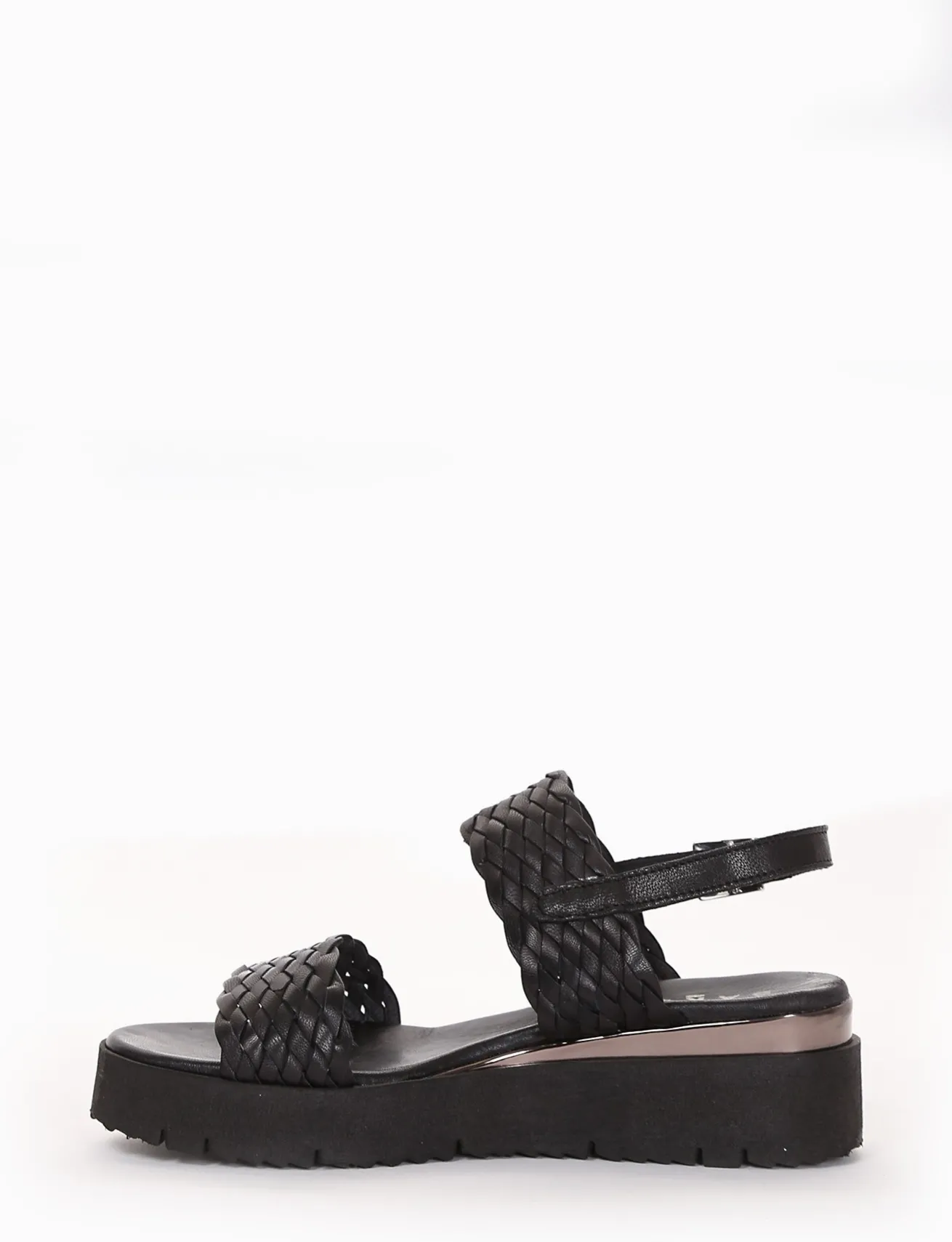 sandalo zeppa 3 cm nero