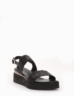 sandalo zeppa 3 cm nero