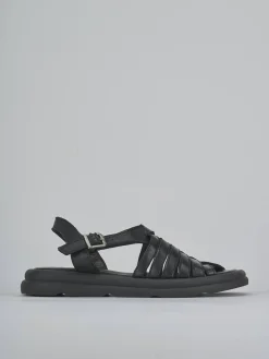 Sandalo zeppa 3 cm nero pelle