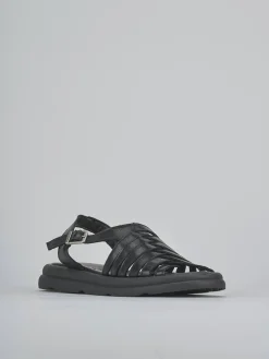 Sandalo zeppa 3 cm nero pelle