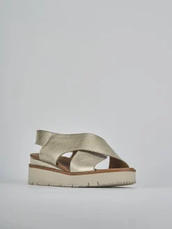 sandalo zeppa 3 cm platino