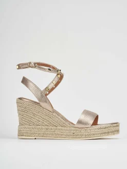 Sandalo zeppa 9 cm rosa pelle